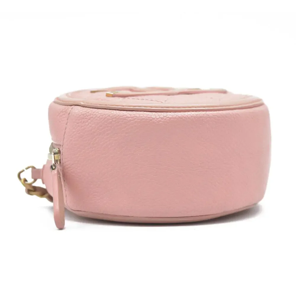 $2150 Chanel Caviar Filigree Quilted Round Crossbody 2019